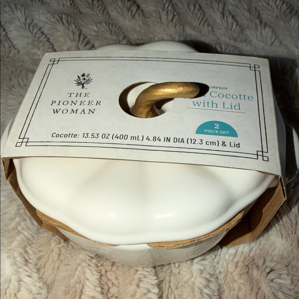 The Pioneer Woman Cream Pumpkin Cocotte with Gold Stem